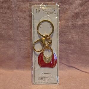 Gold & Red Handbag Keychain